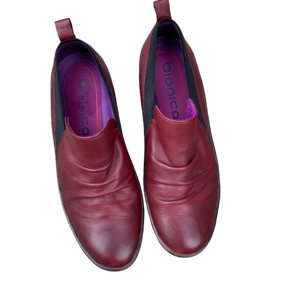 Bionica Wine Leather Dimensional Wedge Comfort Shoe Women’s size 10 - Picture 11 of 14